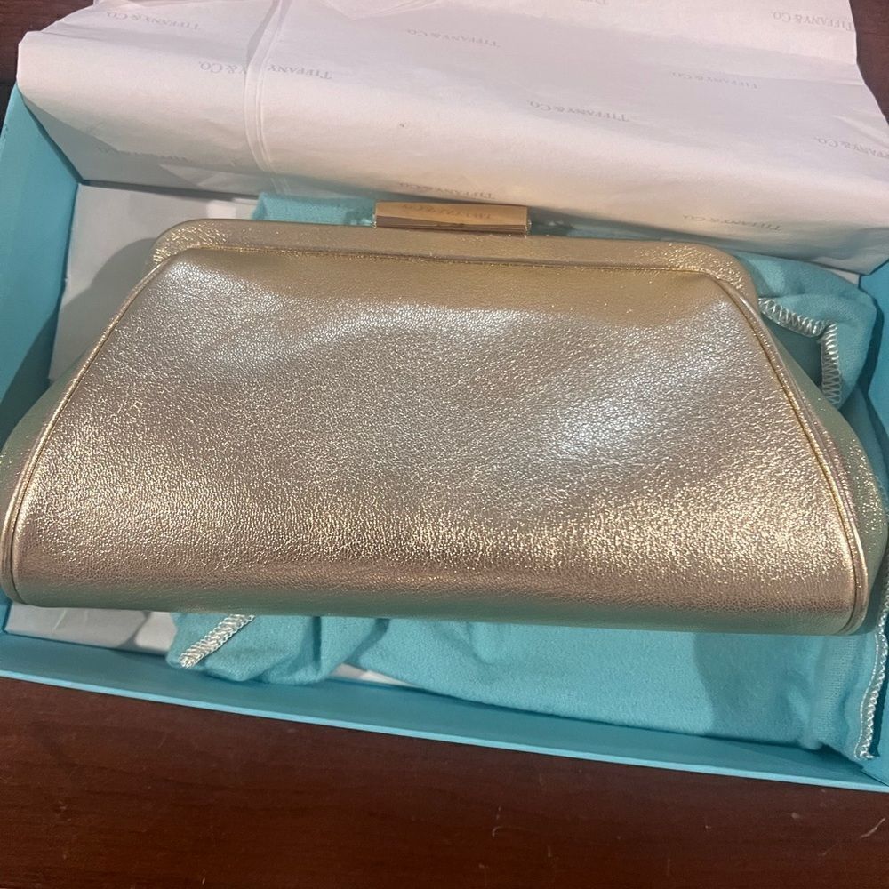 Tiffany & Co. Morgan Gold Leather Clutch - New - Picture 6 of 12